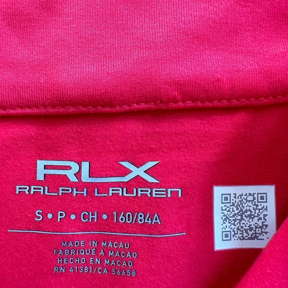 RLX Ralph Lauren Womans Size S 1/4 Zip Red Golf Polo Shirt - Picture 10 of 10